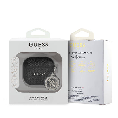 Airpods 4 Kılıf Guess Orjinal Lisanslı 4G Desenli Taşlı 4G Süs Zincirli Kapak