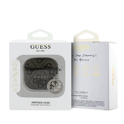 Airpods 4 Kılıf Guess Orjinal Lisanslı 4G Desenli Taşlı 4G Süs Zincirli Kapak