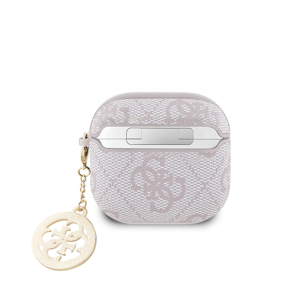 Airpods 4 Kılıf Guess Orjinal Lisanslı 4G Desenli Taşlı 4G Süs Zincirli Kapak