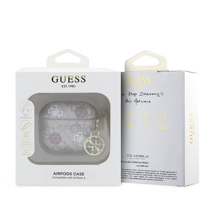 Airpods 4 Kılıf Guess Orjinal Lisanslı 4G Desenli Yazı Logolu Peony Kapak