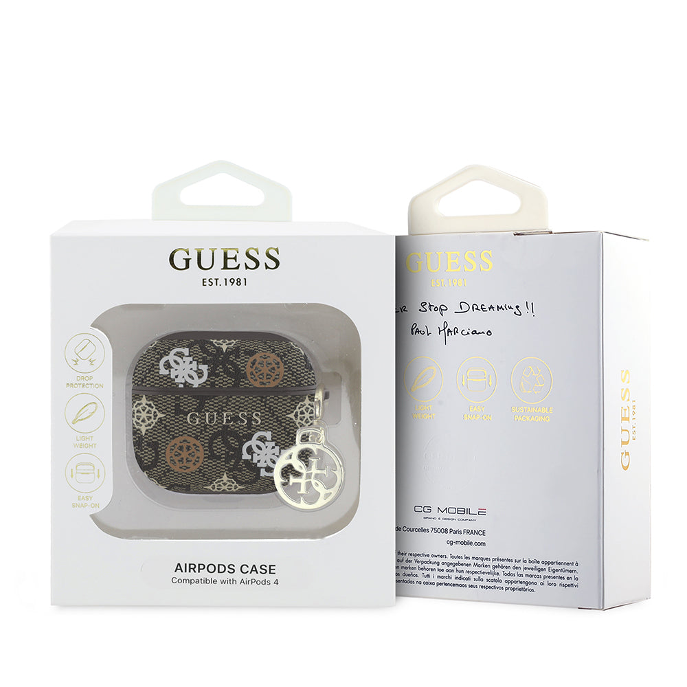 Airpods 4 Kılıf Guess Orjinal Lisanslı 4G Desenli Yazı Logolu Peony Kapak
