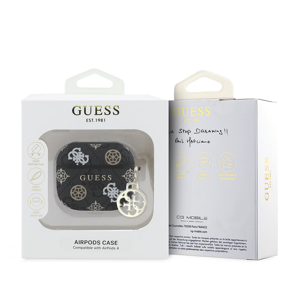 Airpods 4 Kılıf Guess Orjinal Lisanslı 4G Desenli Yazı Logolu Peony Kapak