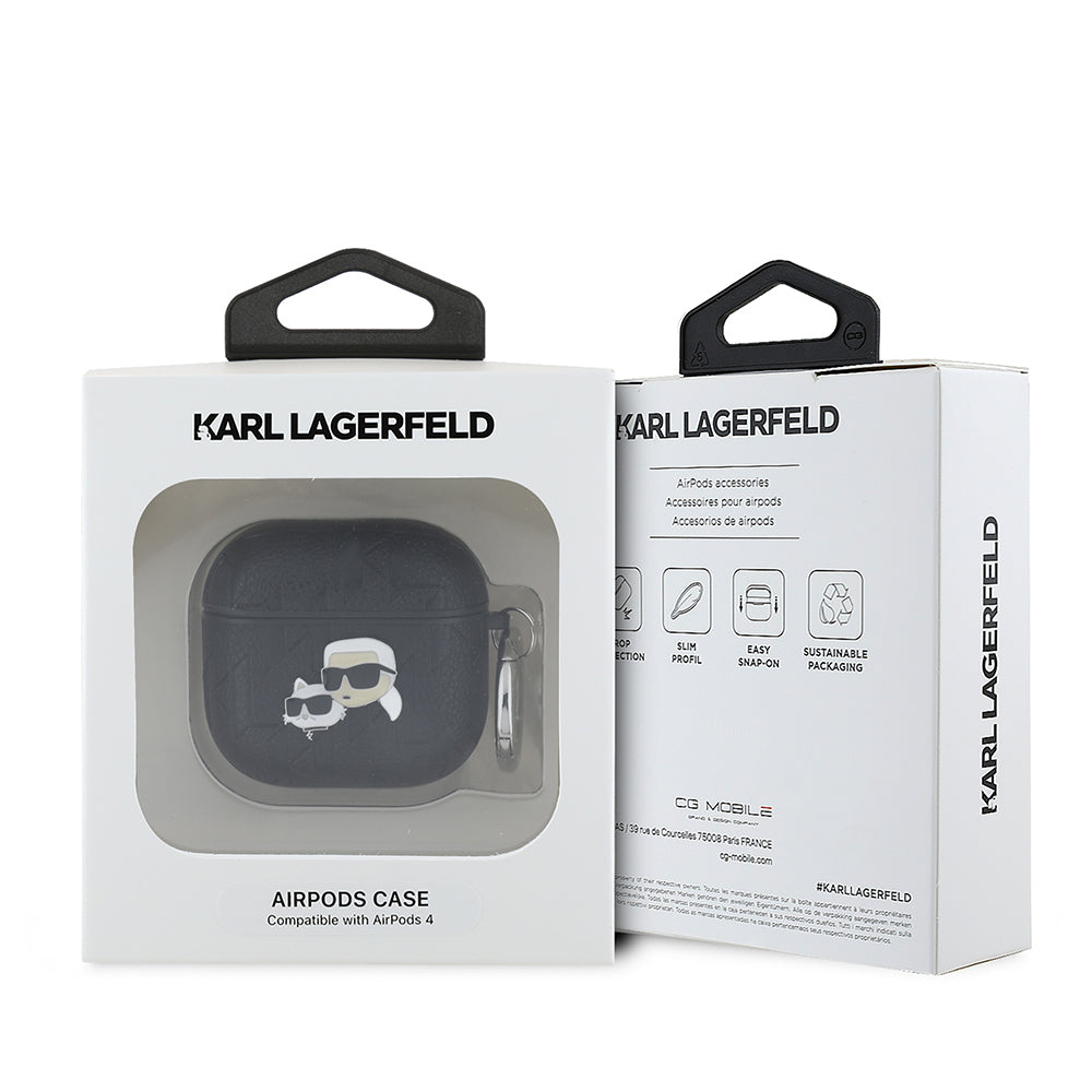 Airpods 4 Kılıf Karl Lagerfeld Orjinal Lisanslı Monogram Silikon Kapak