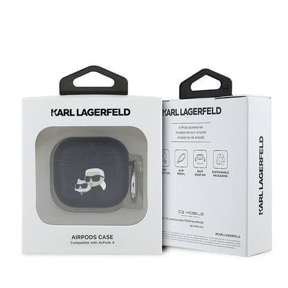 Airpods 4 Kılıf Karl Lagerfeld Orjinal Lisanslı Monogram Silikon Kapak