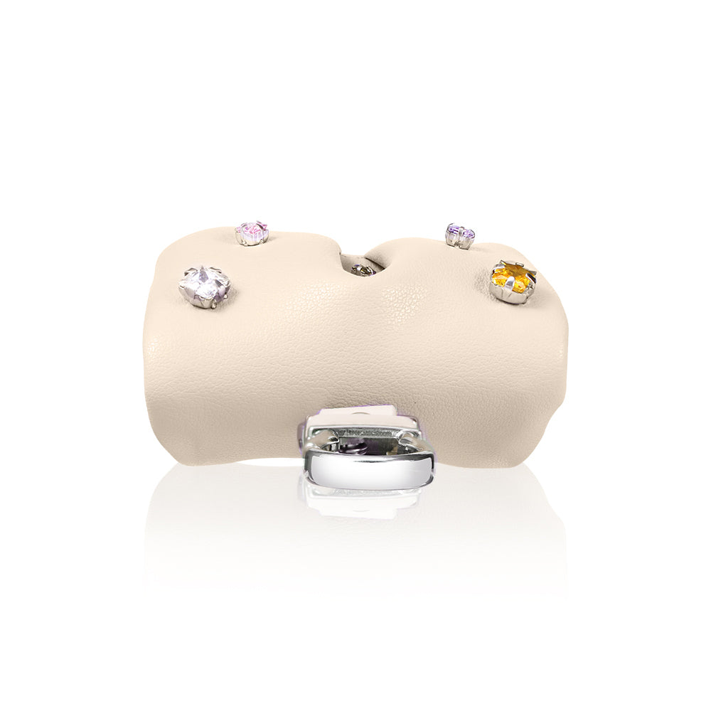 Airpods 4 Kılıf PU Deri Çanta Tasarımlı Taşlı Pynana Sugar Cube Serisi Kapak