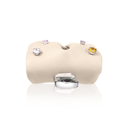 Airpods 4 Kılıf PU Deri Çanta Tasarımlı Taşlı Pynana Sugar Cube Serisi Kapak