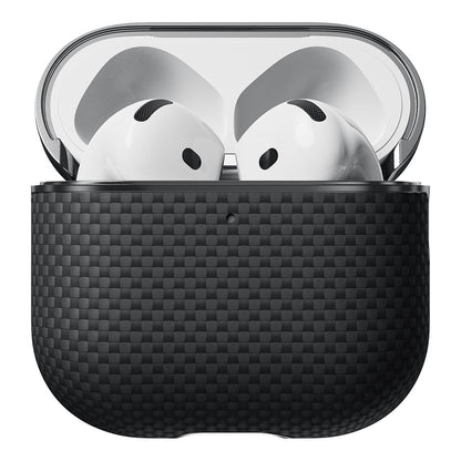 Airpods Pro 2 Kılıf 1500D Aramid Fiber Pitaka Ultra-Slim Classic Serisi Black-Grey Twill Kapak