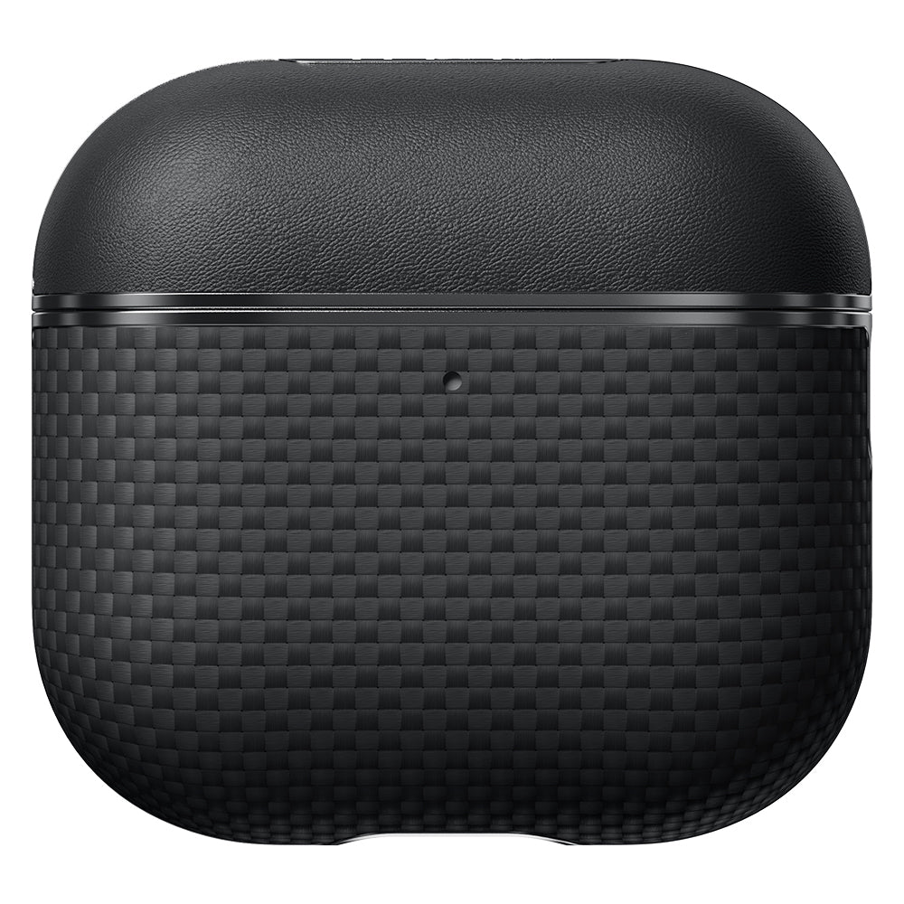 Airpods Pro 2 Kılıf 1500D Aramid Fiber Pitaka Ultra-Slim Classic Serisi Black-Grey Twill Kapak