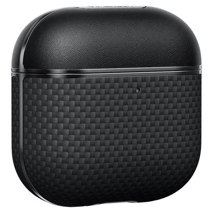 Airpods Pro 2 Kılıf 1500D Aramid Fiber Pitaka Ultra-Slim Classic Serisi Black-Grey Twill Kapak