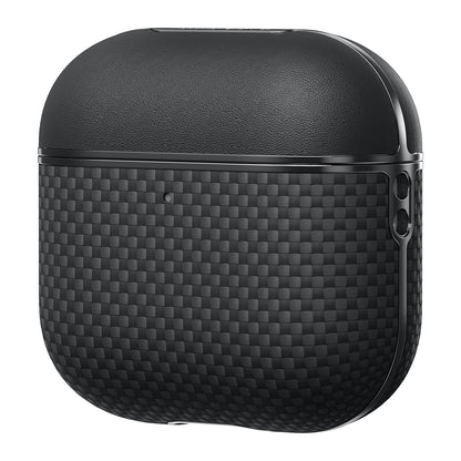 Airpods Pro 2 Kılıf 1500D Aramid Fiber Pitaka Ultra-Slim Classic Serisi Black-Grey Twill Kapak