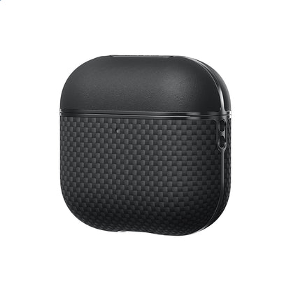 Airpods Pro 2 Kılıf 1500D Aramid Fiber Pitaka Ultra-Slim Classic Serisi Black-Grey Twill Kapak