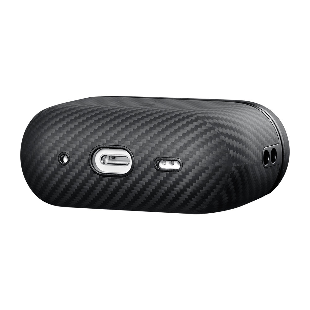 Airpods Pro 2 Kılıf 600D Aramid Fiber Pitaka Classic Serisi Black-Grey Twill Kılıf