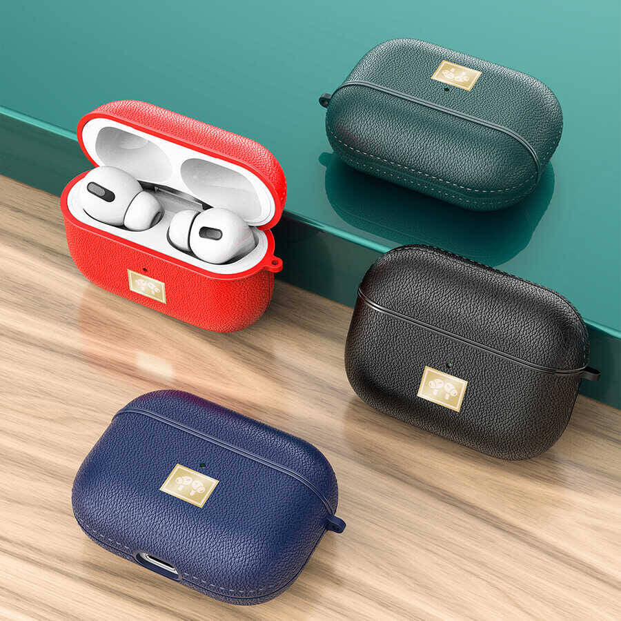 Airpods Pro 2 Kılıf Deri Görünümlü Askı Aparatlı Wlons Kılıf