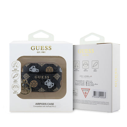 Airpods Pro 2 Kılıf Guess Orjinal Lisanslı 4G Desenli Yazı Logolu Peony Kapak