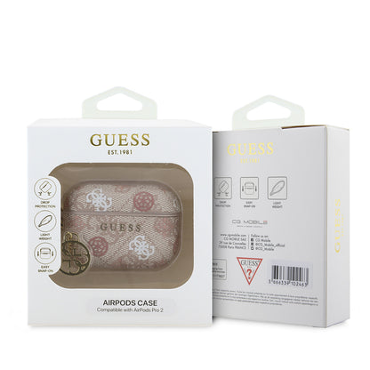 Airpods Pro 2 Kılıf Guess Orjinal Lisanslı 4G Desenli Yazı Logolu Peony Kapak