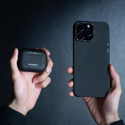 Airpods Pro 2 Kılıf M-safe Şarj Özellikli Aramid Fiber Youngkit 1500D Kevlar Extreme Wing Serisi Kapak