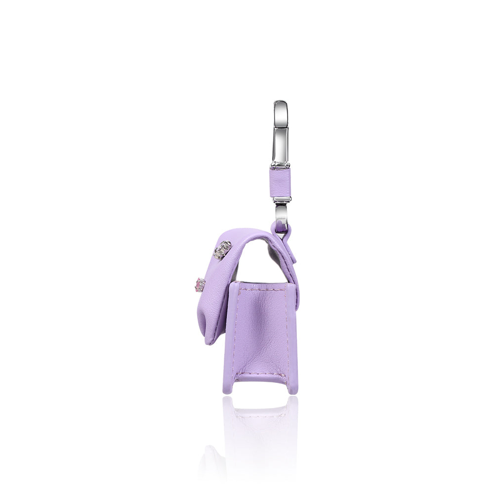 Airpods Pro 2 Kılıf PU Deri Çanta Tasarımlı Taşlı Pynana Sugar Cube Serisi Kapak