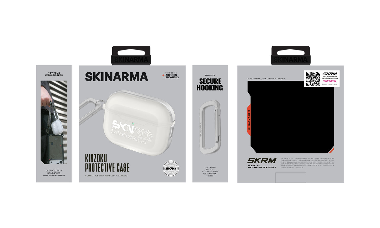 Airpods Pro 3 Kılıf Skinarma Transparan Mat Tasarım Kinzoku Kılıf