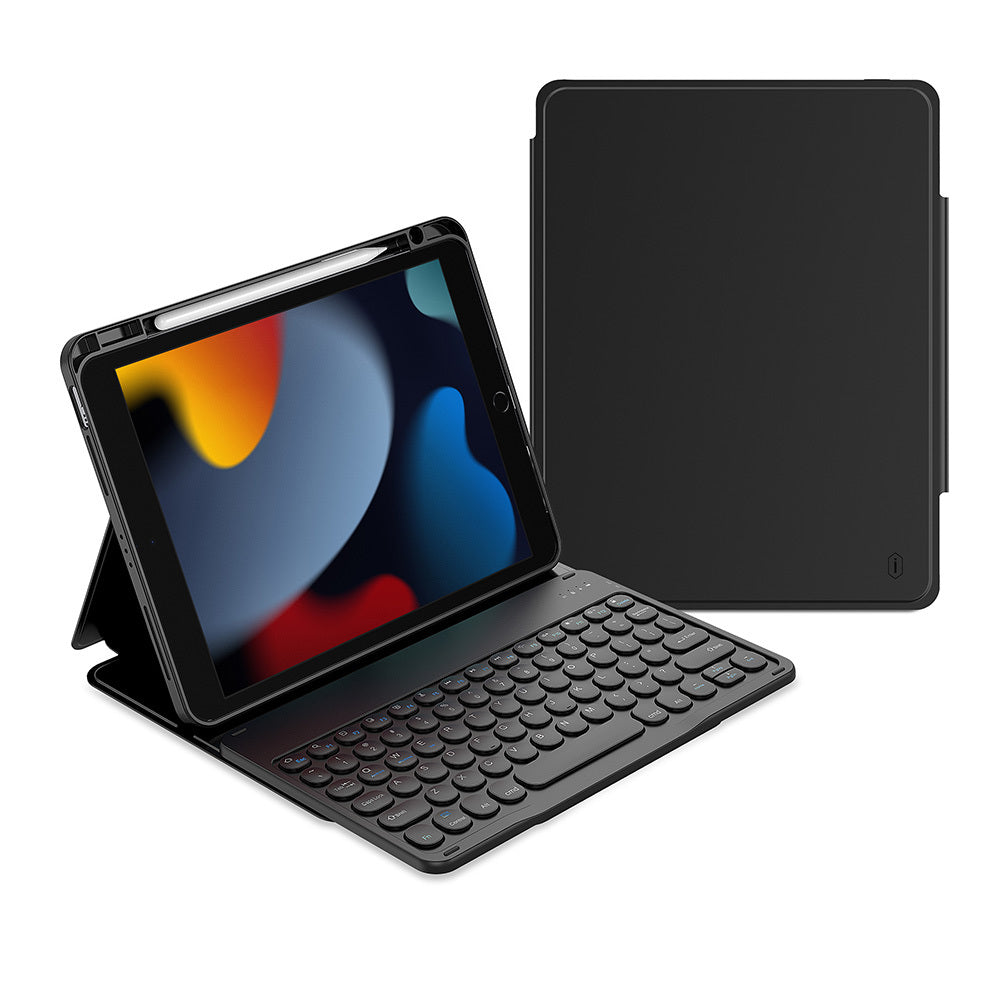 iPad 10.2 2021 (9.Nesil) Wiwu Protective Gizli Kalem Bölmeli Klavyeli Kılıf