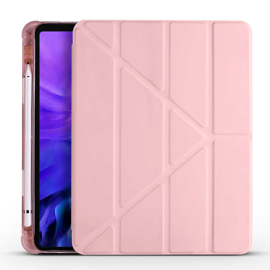 Apple iPad Air 10.9 2020 (4.Nesil) Kılıf Zore Tri Folding Kalem Bölmeli Standlı Kılıf