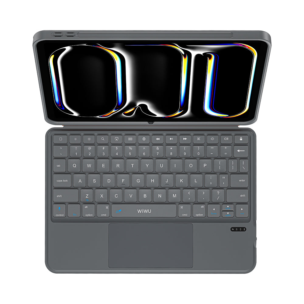 Apple iPad Air 10.9 2022 (5.Nesil) Wiwu MK-005 Combo 3in1 Kalem Bölmeli Klavyeli Standlı Kılıf