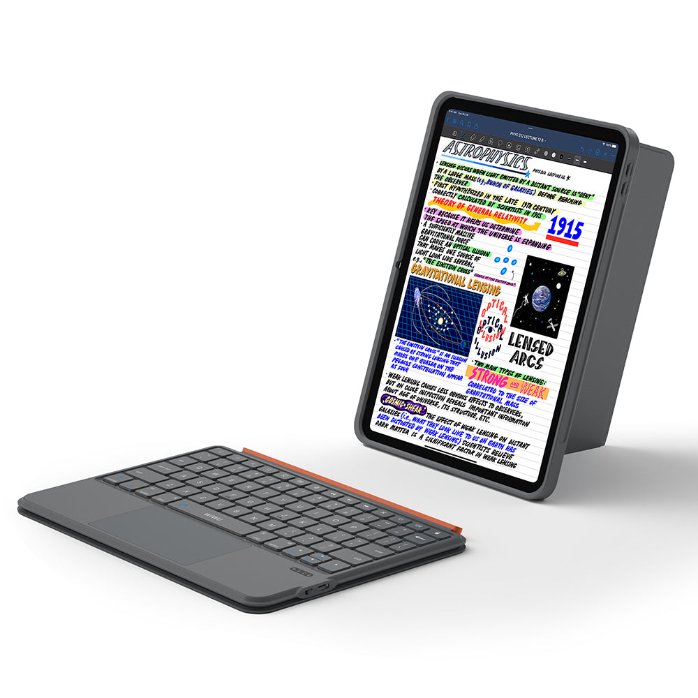 Apple iPad Air 10.9 2022 (5.Nesil) Wiwu MK-005 Combo 3in1 Kalem Bölmeli Klavyeli Standlı Kılıf