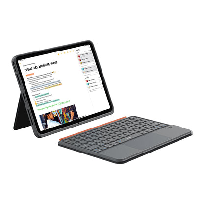 Apple iPad Air 10.9 2022 (5.Nesil) Wiwu MK-005 Combo 3in1 Kalem Bölmeli Klavyeli Standlı Kılıf