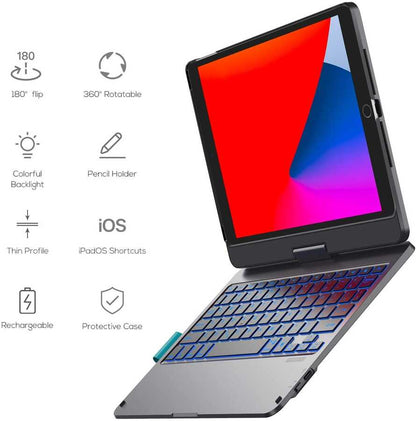 iPad Air 10.9 2022 (5.Nesil) Wiwu Waltz Rotating Keyboard Kablosuz Dönebilen Klavye