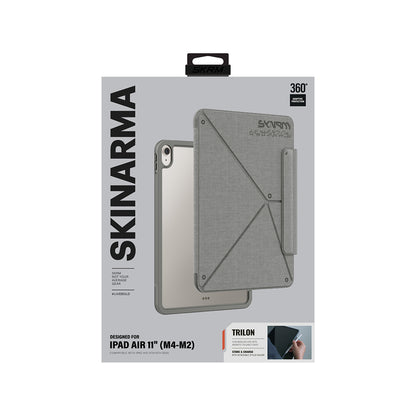 Apple iPad Air 11 2024 Kılıf Skinarma Kalemlikli Dokulu Tasarım Standlı Magnetik Trilon Kılıf