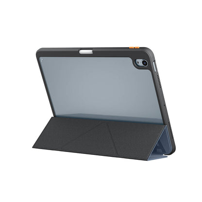 iPad Air 11 2025 M3 Kılıf SkinArma Kabartma Baskı Tasarımlı 360 Tam Koruma Arkası Şeffaf Standlı Gamma Kılıf