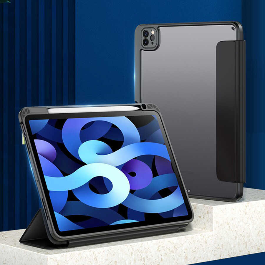 Apple iPad Air 11 2025 M3 Kılıf Zore Nort Arkası Şeffaf Standlı Kılıf
