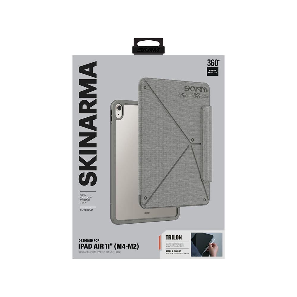 Apple iPad Air 11 2026 M4 Kılıf Skinarma Kalemlikli Dokulu Tasarım Standlı Magnetik Trilon Kılıf
