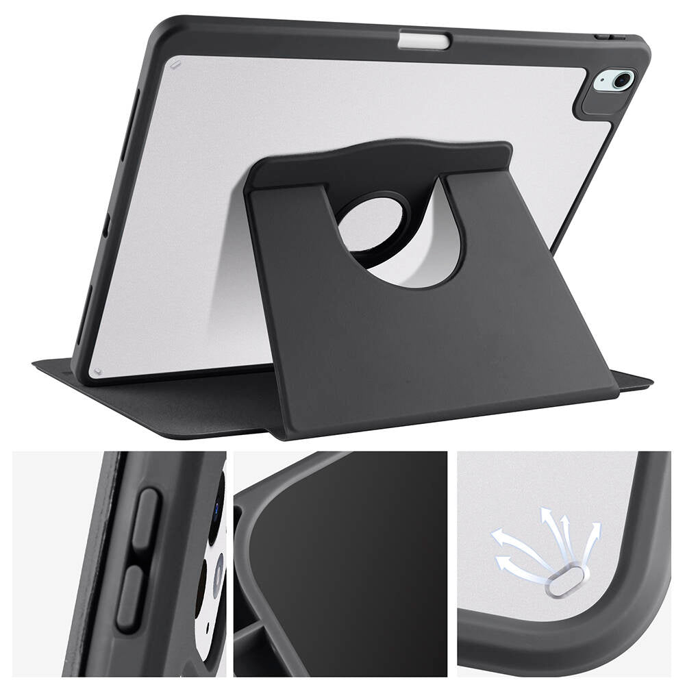 Apple iPad Air 13 2025 M3 Kılıf Zore Termik Kalem Bölmeli Dönebilen Standlı Kılıf