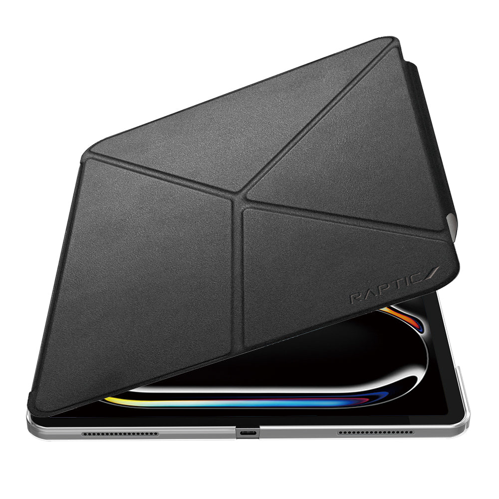 iPad Air 13 2025 M3 Raptic Clear Folio Airbagli Şeffaf Kapaklı Katlanabilir Standlı Kılıf