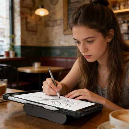 Apple iPad Pro 11 2018 Mutural AlloyKick Serisi Kalem Bölmeli Alüminyum Standlı Tablet Kılıfı
