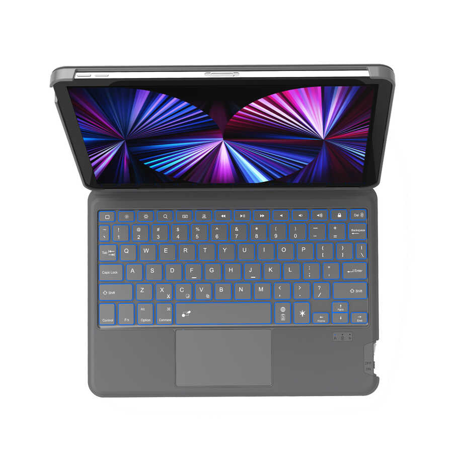 iPad Pro 11 2018 Wiwu Combo Led Işıklı Magnetik Standlı Klavyeli Kılıf