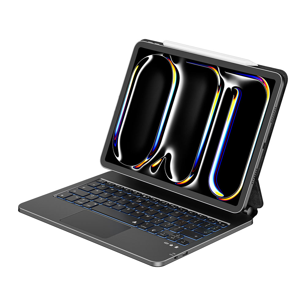 iPad Pro 11 2020 (2.Nesil) Wiwu MK-003 Gizli Kalem Bölmeli Klavyeli Standlı Kılıf