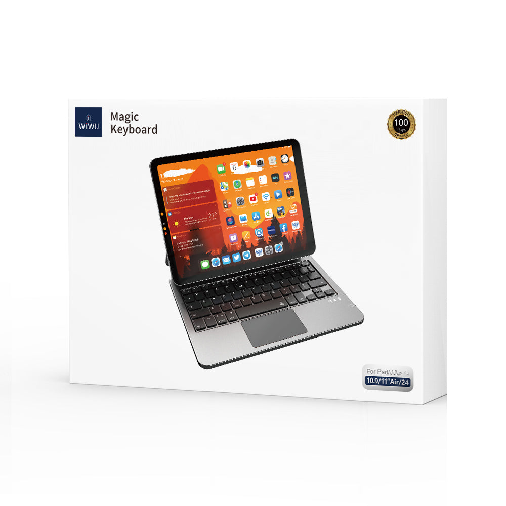 iPad Pro 11 2020 (2.Nesil) Wiwu MK-003 Gizli Kalem Bölmeli Klavyeli Standlı Kılıf