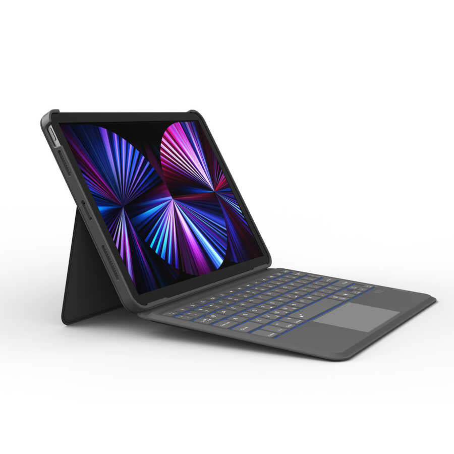 iPad Pro 11 2021 (3.Nesil) Wiwu Combo Led Işıklı Magnetik Standlı Klavyeli Kılıf