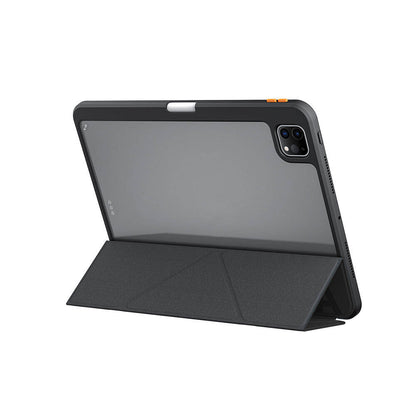 iPad Pro 11 2025 M5 Kılıf SkinArma Kabartma Baskı Tasarımlı 360 Tam Koruma Arkası Şeffaf Standlı Gamma Kılıf