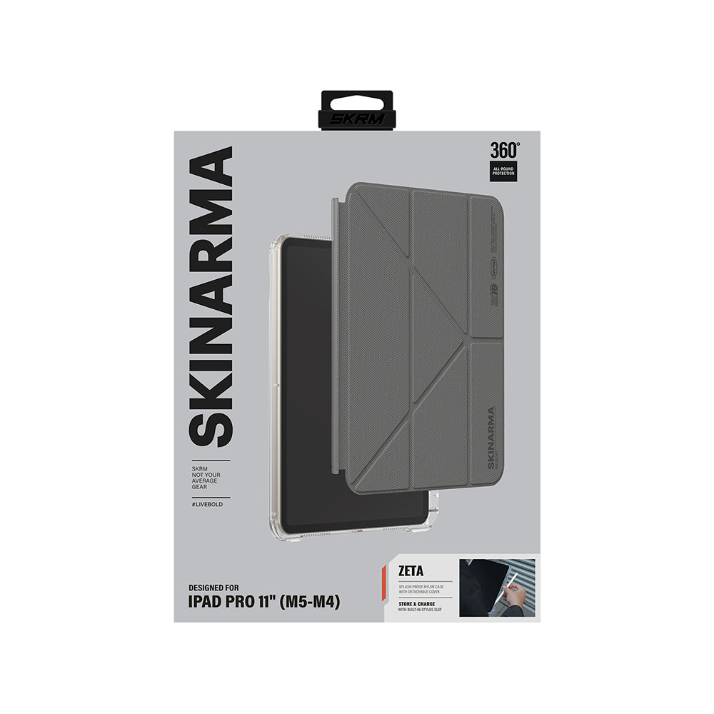 iPad Pro 11 2025 M5 Kılıf Skinarma Kalemlikli Arkası Şeffaf Standlı Magnetik Zeta Kılıf