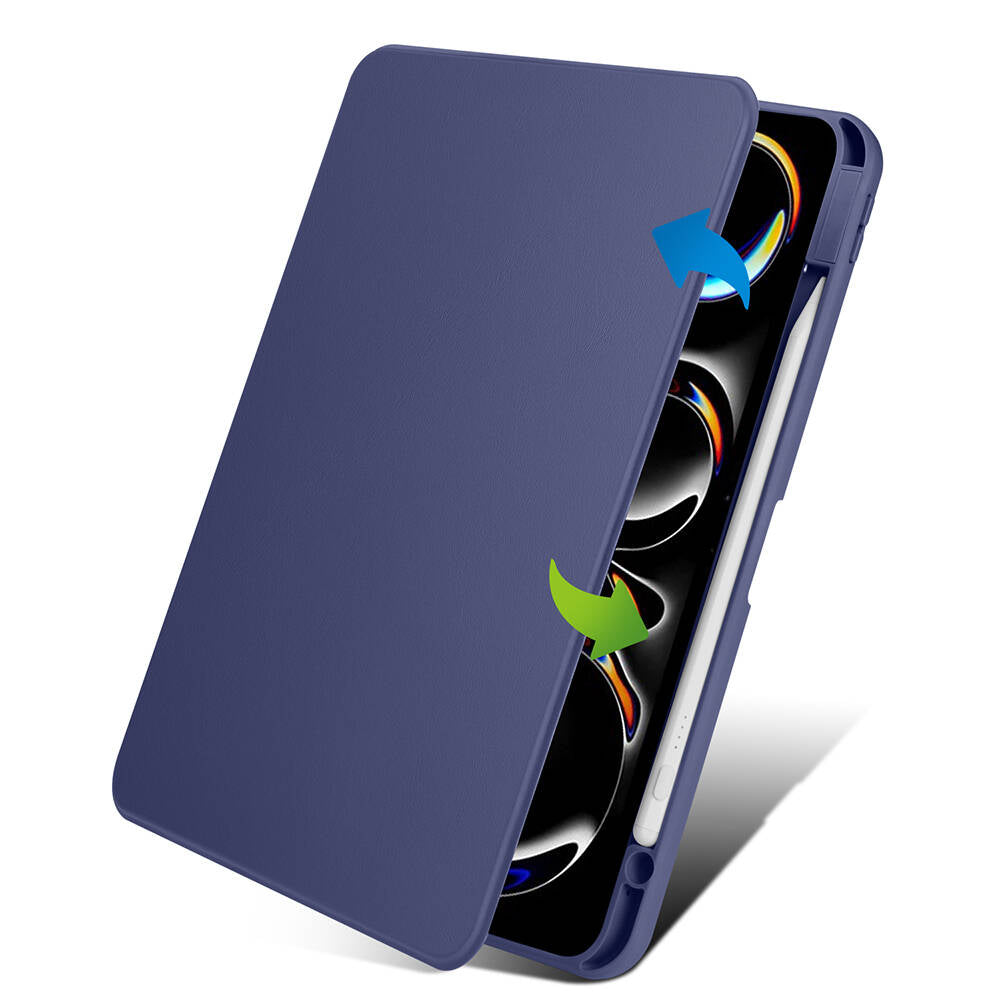 Apple iPad Pro 11 2025 M5 Kılıf Zore Termik Kalem Bölmeli Dönebilen Standlı Kılıf