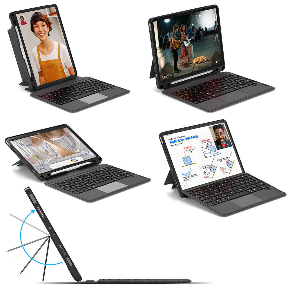iPad Pro 11 2025 M5 Wiwu Mag Touch Klavyeli Standlı Kılıf