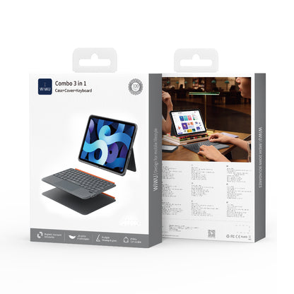 Apple iPad Pro 11.Nesil 2025 Wiwu MK-005 Combo 3in1 Kalem Bölmeli Klavyeli Standlı Kılıf