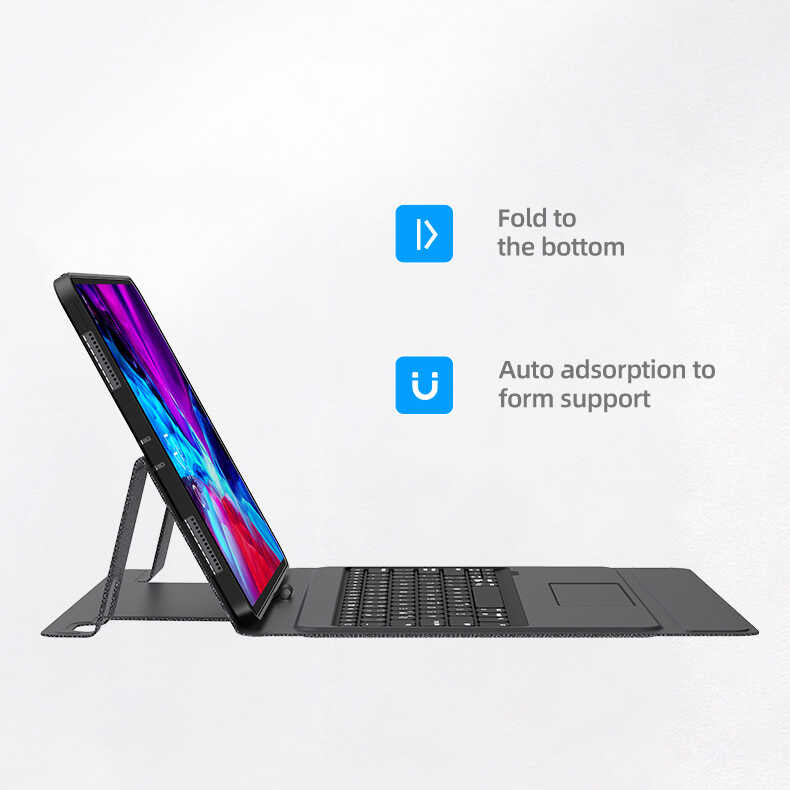 iPad Pro 12.9 2020 (4.Nesil) Benks Multifunctional Kablosuz Klavyeli Kılıf