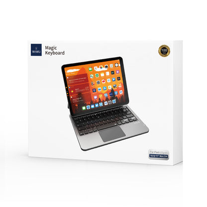 iPad Pro 12.9 2020 (4.Nesil) Wiwu MK-003 Gizli Kalem Bölmeli Klavyeli Standlı Kılıf