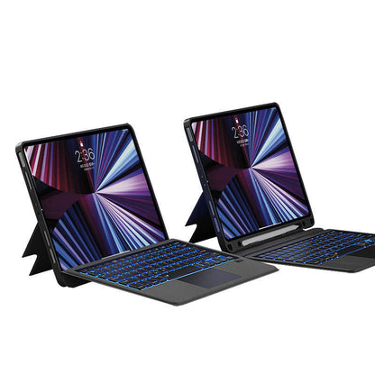 iPad Pro 12.9 2021 (5.Nesil) Wiwu Mag Touch Klavyeli Standlı Kılıf