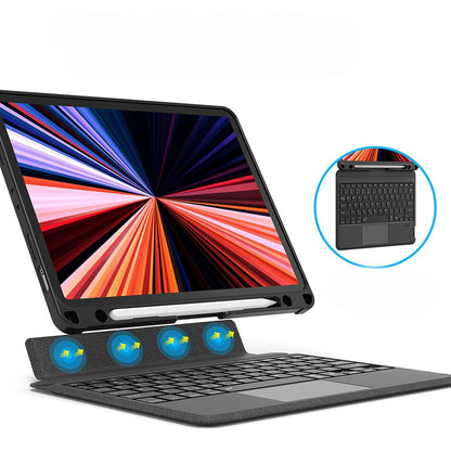 Apple iPad Pro 12.9 2021 (5.Nesil) Wiwu MagTouch Serisi Gizli Kalem Bölmeli Klavyeli Kılıf