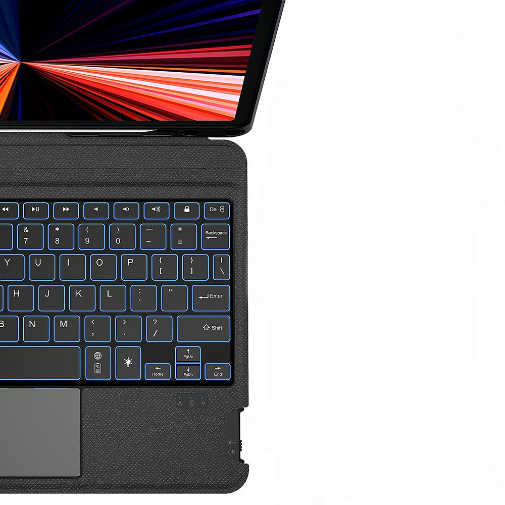 Apple iPad Pro 12.9 2021 (5.Nesil) Wiwu MagTouch Serisi Gizli Kalem Bölmeli Klavyeli Kılıf