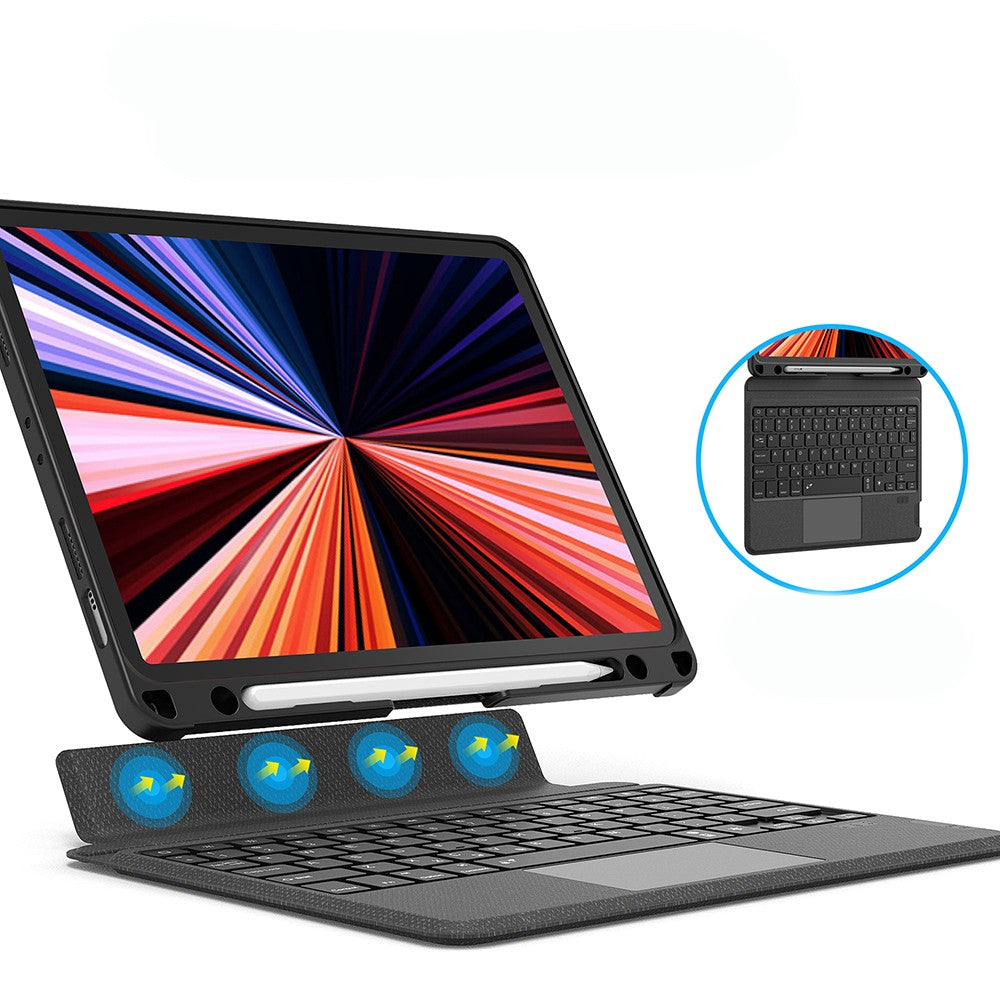 Apple iPad Pro 12.9 2022 M2 Wiwu MagTouch Serisi Gizli Kalem Bölmeli Klavyeli Kılıf